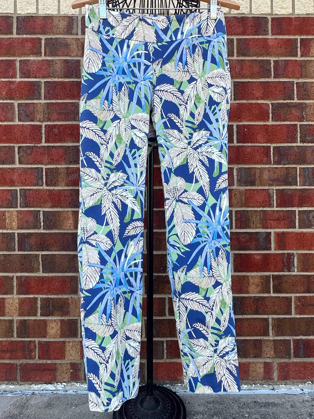 J. McLaughlin Jegging Tropical Floral Straight Stretch Pant Skinny Vacation
